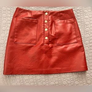 Forever 21 Red Faux Leather Skirt